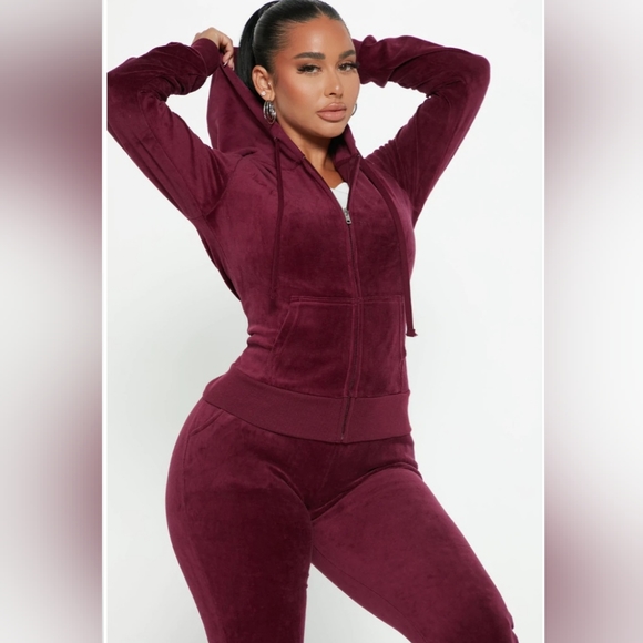 2pc Velour Track Suit - Picture 2 of 2